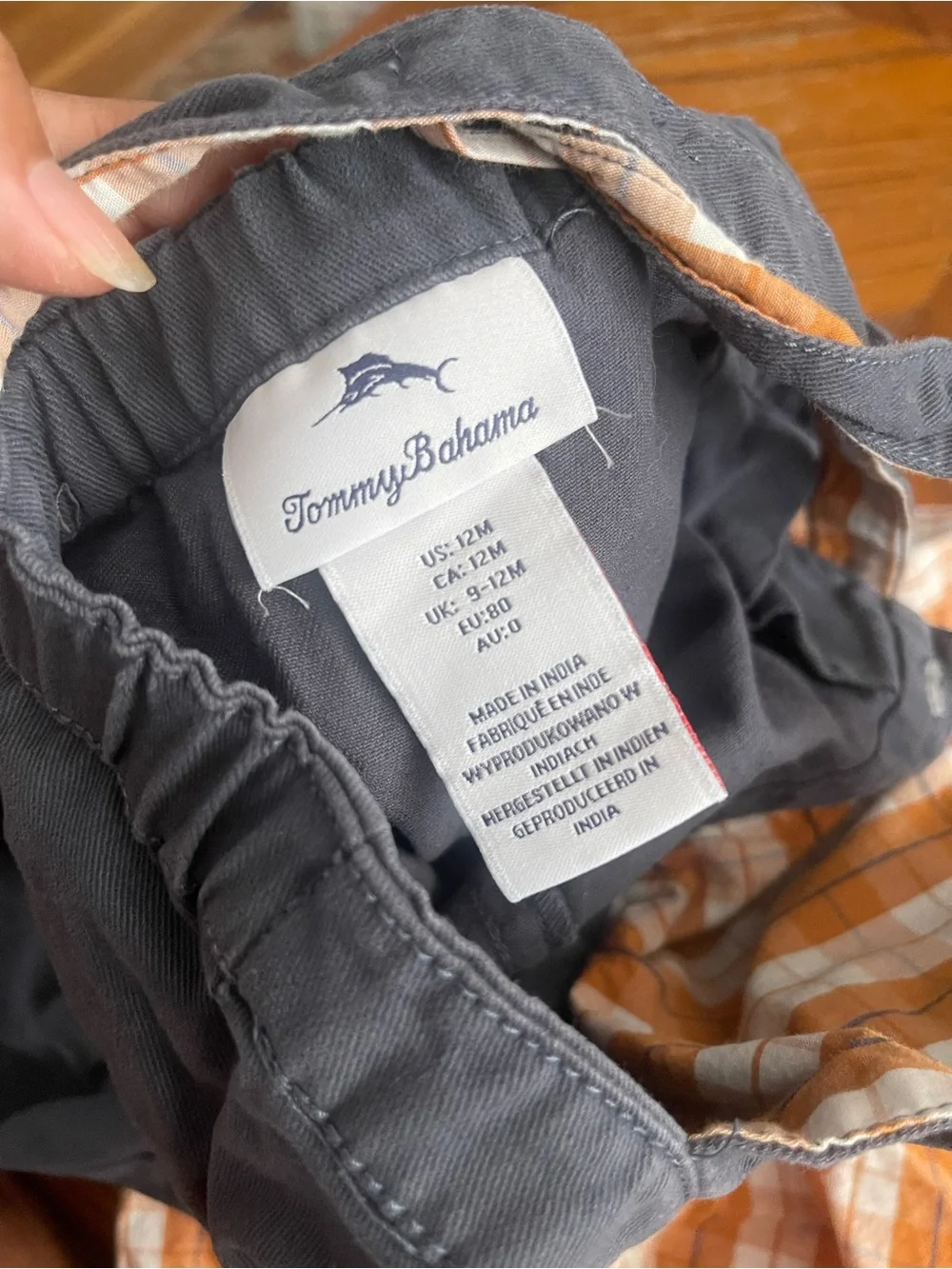 Tommy Bahama Orange and White Plaid Shirt
